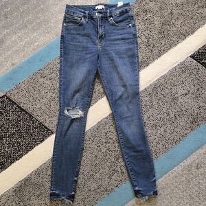 Good American Good Legs Distressed Skinny Jeans, Size 4/27 W, EUC